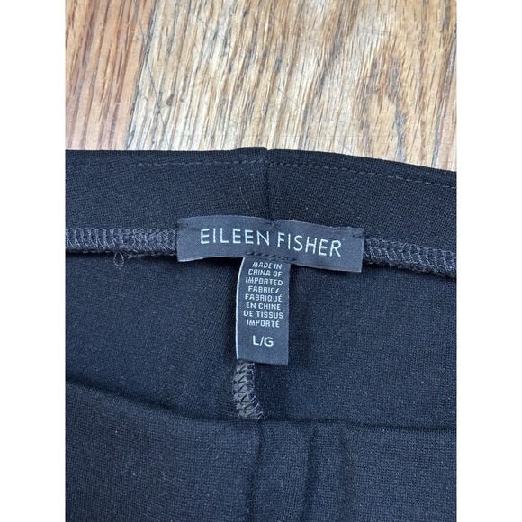 Eileen Fisher Ponte Knit Pull On Pants Women's Sz Large Black Stretch Made USA - Picture 5 of 9